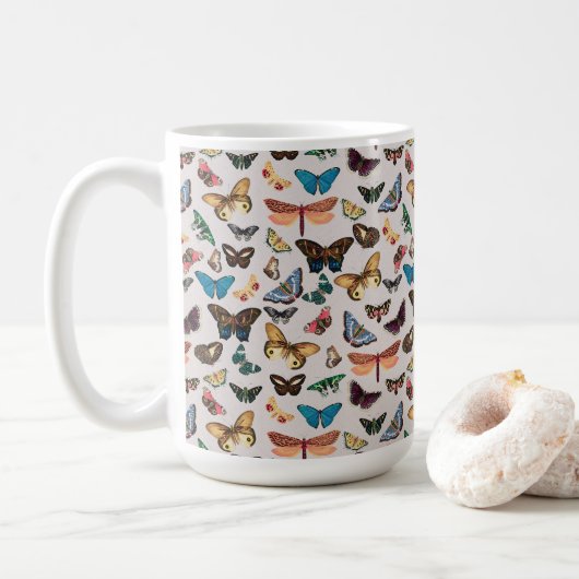Mug Papillon vintage esthétique (Avec donut)