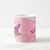 Mug Papillon violet floral sur rose (Centre)