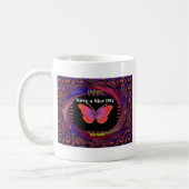 Mug Papillon violet orange Avoir un beau Art de jour I (Gauche)