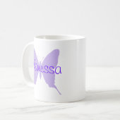 Mug Papillon Violet Personnalisé (Devant gauche)