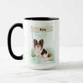 Mug Papillon Watercolor Personalized Dog (Gauche)