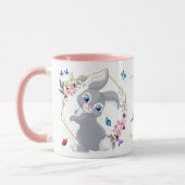 Mug Papillons à fleurs de lapin Monogramme à thème (Gauche)