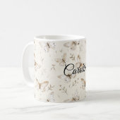 Mug Papillons à la crème chic Anniversaire (Devant gauche)