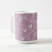 Mug Papillons à l'aquarelle sur rose poudré (Devant gauche)