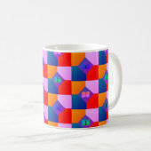 Mug Papillons Abstraits multicouleurs À damiers Motifs (Devant droit)