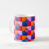Mug Papillons Abstraits multicouleurs À damiers Motifs (Devant gauche)