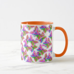 Mug Papillons Abstraits (orange)