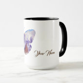 Mug Papillons Aquarelle Art Nom personnalisé (Devant droit)