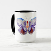 Mug Papillons Aquarelle Art Nom personnalisé (Devant gauche)