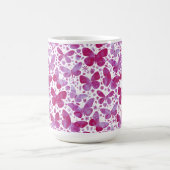 Mug Papillons Aquarelle Magenta Rose (Centre)