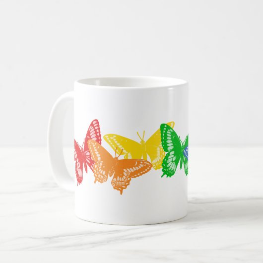 Mug Papillons arc-en-ciel (Devant gauche)