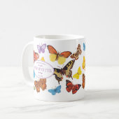 Mug Papillons arc-en-ciel à l'ancienne victorienne (Devant gauche)