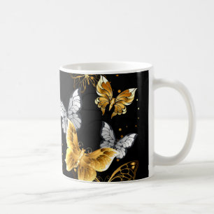 Mug Papillons blancs et dorés