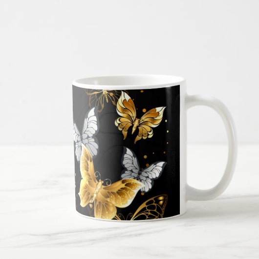 Mug Papillons blancs et dorés (Droite)