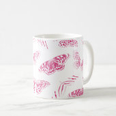 Mug Papillons blancs rose Fille Motif d'aquarelle (Devant droit)