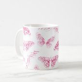Mug Papillons blancs rose Fille Motif d'aquarelle (Devant gauche)