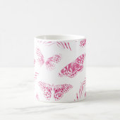 Mug Papillons blancs rose Fille Motif d'aquarelle (Centre)