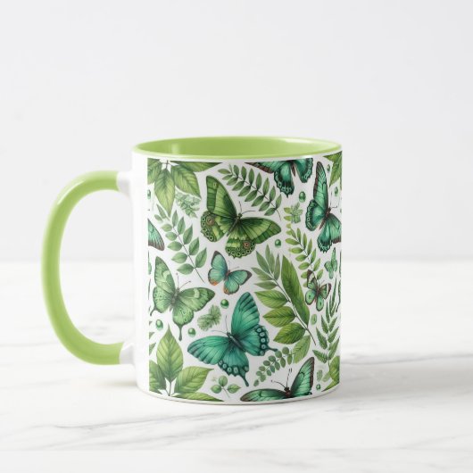 Mug Papillons Bleu-Vert (Gauche)