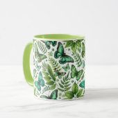 Mug Papillons Bleu-Vert (Devant gauche)