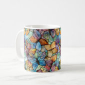 Mug Papillons bleu violet orange (Devant gauche)