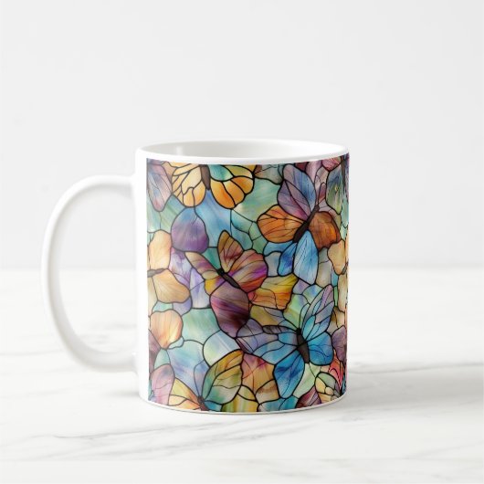 Mug Papillons bleu violet orange (Gauche)