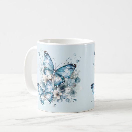 Mug Papillons bleus (Devant gauche)