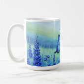 Mug Papillons Bleus avec des Fleurs Bleues, (Gauche)