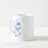Mug Papillons bleus en points (Devant gauche)
