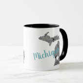 Mug Papillons bleus gris du Michigan (Devant droit)
