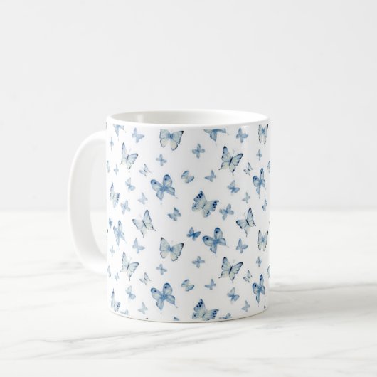 Mug Papillons bleus muqueuse arrière - plan (Devant gauche)