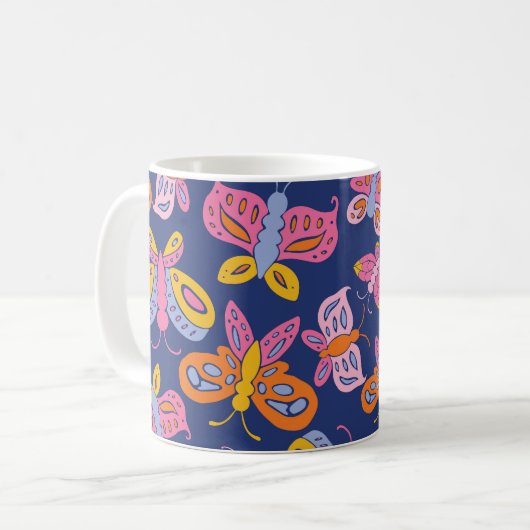 Mug papillons colorés (Devant gauche)