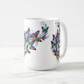 Mug Papillons colorés style art tatouage - (Devant droit)