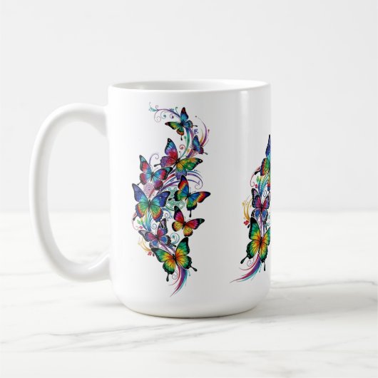 Mug Papillons colorés style art tatouage - (Gauche)
