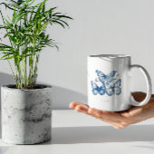 Mug Papillons dans Delft Blue, personnalisable