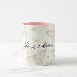Mug Papillons de crème petits coeurs