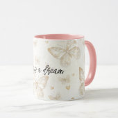 Mug Papillons de crème petits coeurs (Devant droit)