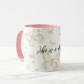 Mug Papillons de crème petits coeurs (Devant gauche)