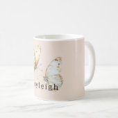 Mug Papillons de crème rosée (Devant droit)