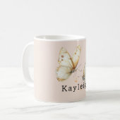 Mug Papillons de crème rosée (Devant gauche)