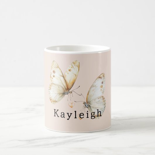 Mug Papillons de crème rosée (Centre)