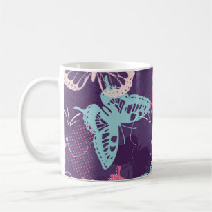 Mug Papillons de graffiti Pixelé dans une jolie couleu