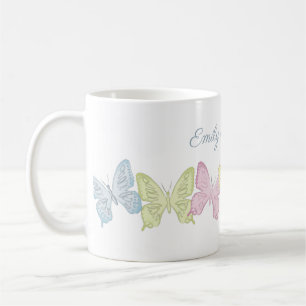 Mug Papillons de la nature botanique pastel mignonne s