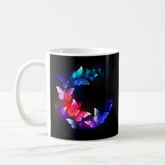 Mug Papillons de nuit Neon brillants sur arrière - pla (Gauche)