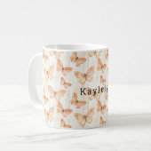 Mug Papillons de pêche Anniversaire (Devant gauche)