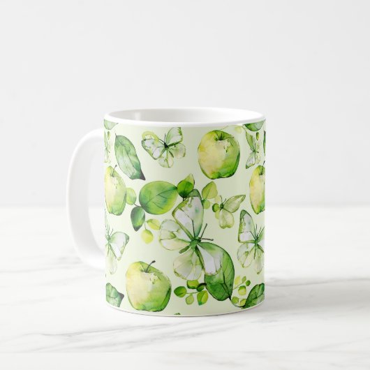 Mug Papillons de Pommes Vertes (Devant gauche)