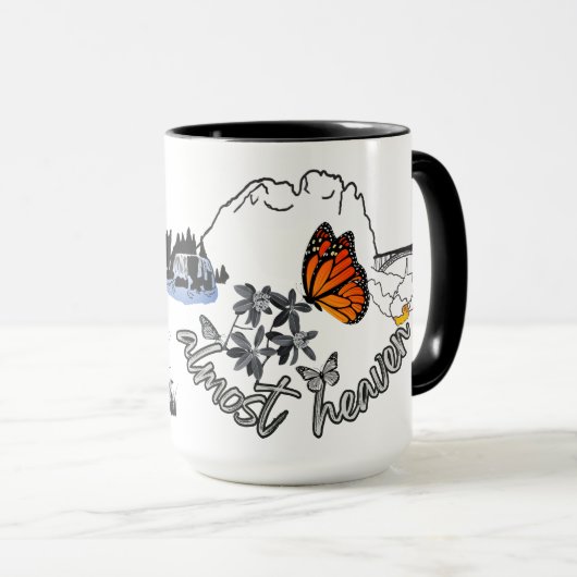 Mug Papillons de Virginie-Occidentale (Devant droit)