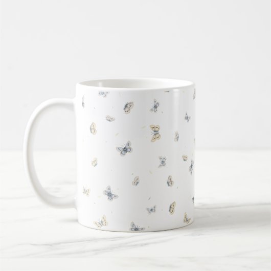 Mug Papillons Dreamy Blue & Cream Imprimer (Gauche)