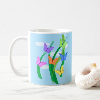 Mug Papillons et ciel colorés