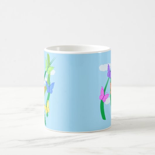 Mug Papillons et ciel colorés (Centre)