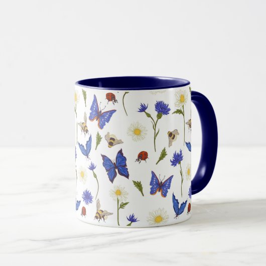 Mug Papillons et coccinelle (Devant droit)